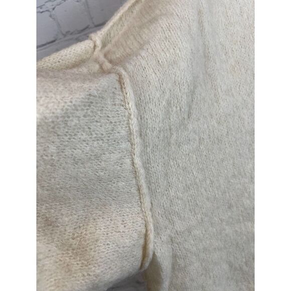 FREE PEOPLE alpaca nylon cream ivory oversized knit sweater pullover L NWOT - Picture 9 of 9